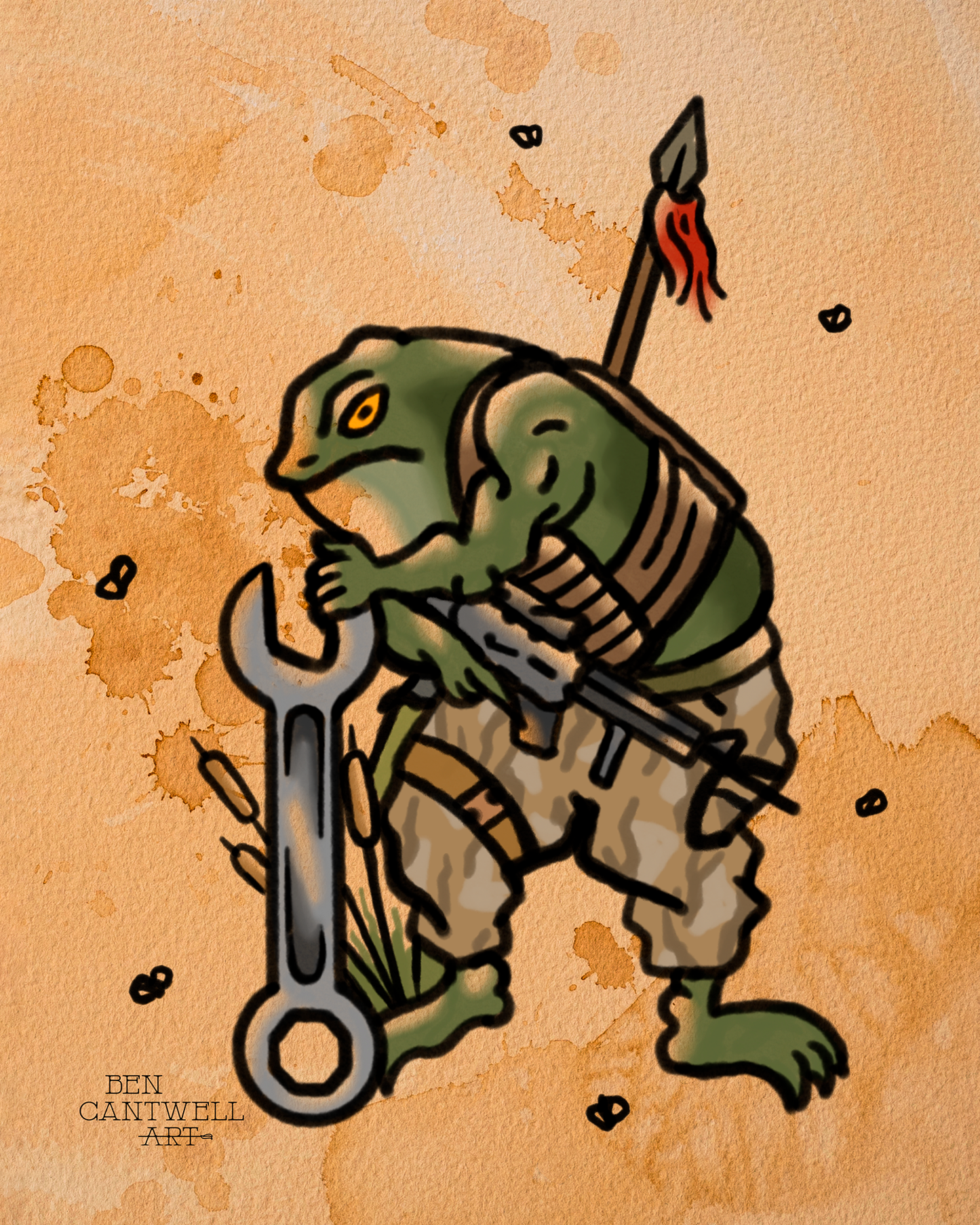 Mechanic Frog With Wrench and M4