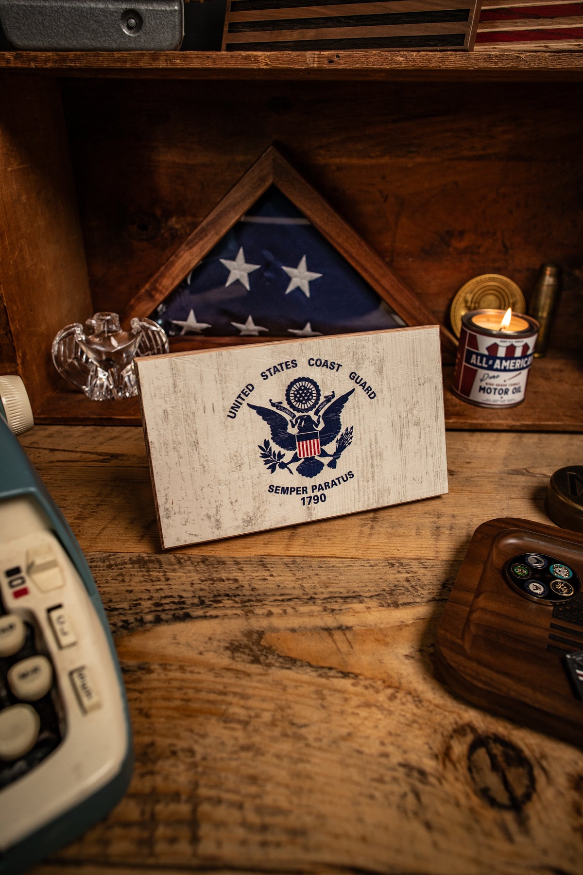 Collective - Coast Guard Wooden Desk Flag