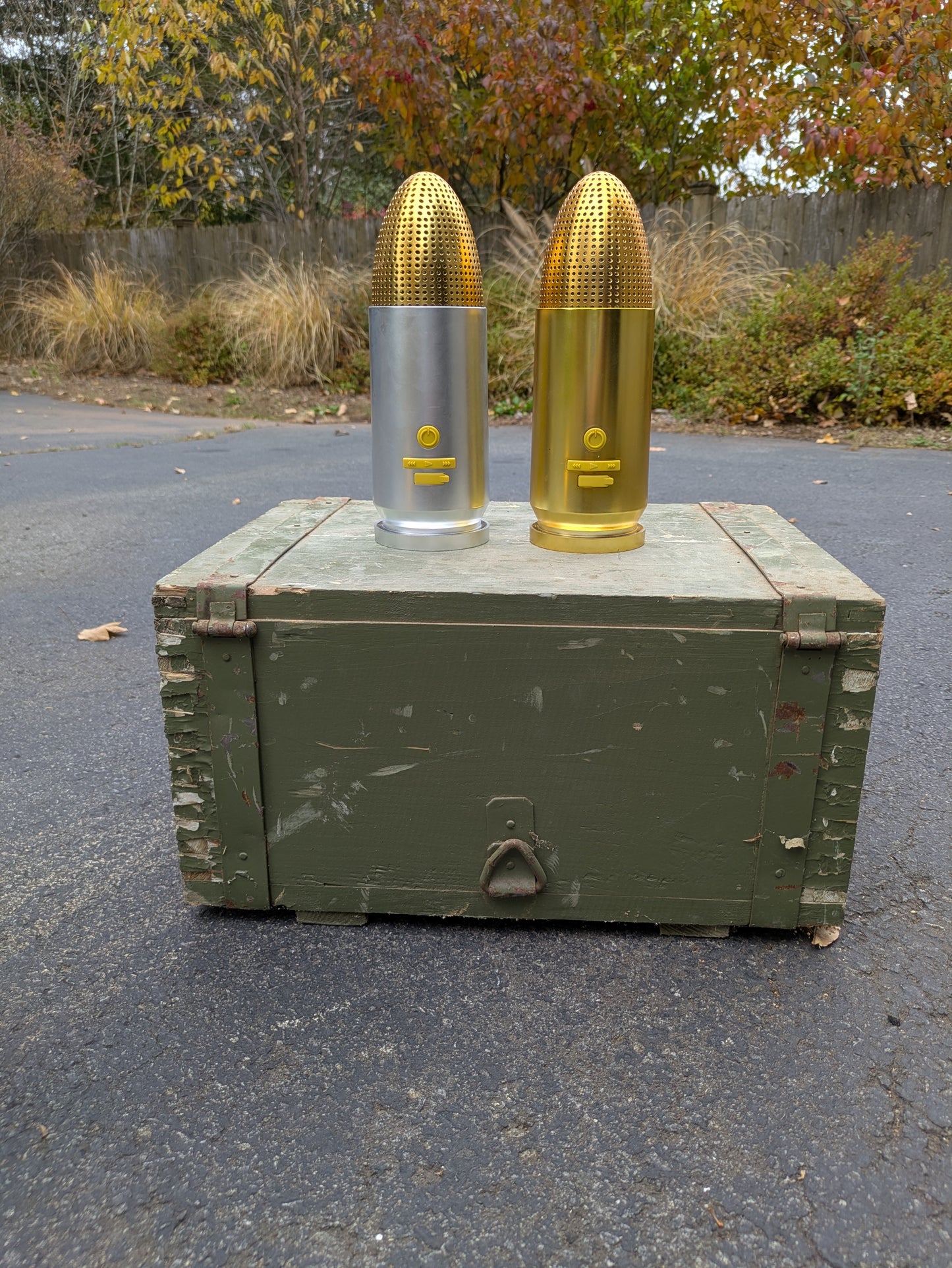 Nickle & Brass finish Bullet Speakers