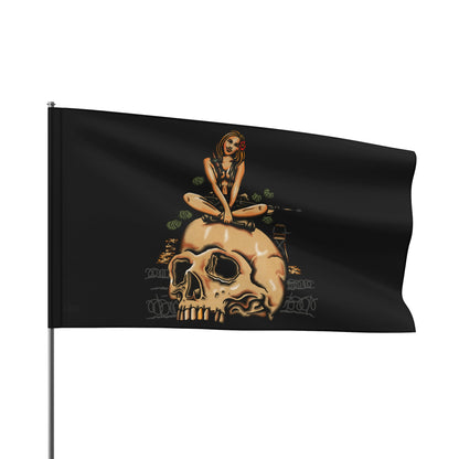 Infantry Vietnam Pin-Up On Skull - Flag