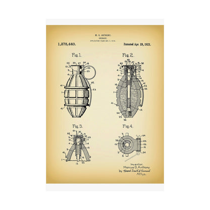 1921 Hand Grenade Patent