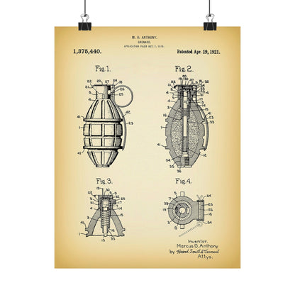 1921 Hand Grenade Patent