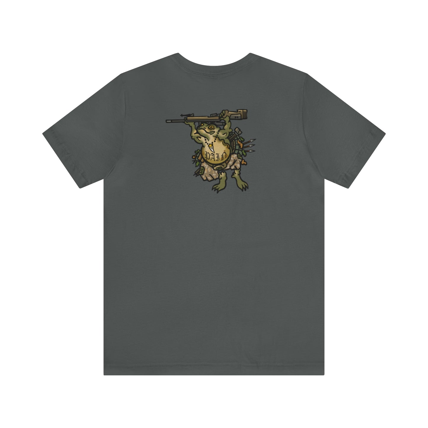 Sniper Rifle Frog - Back Print - Short Sleeve Tee