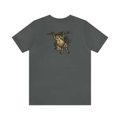 Sniper Rifle Frog - Back Print - Short Sleeve Tee