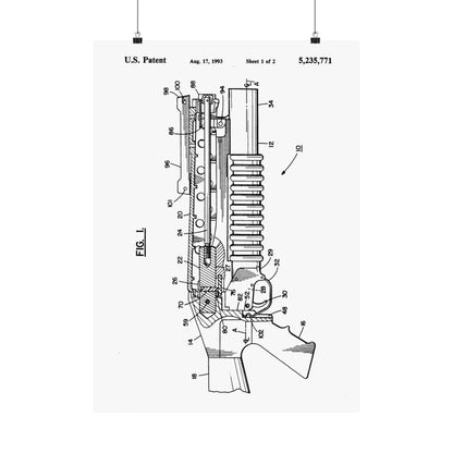 M203 Grenade Launcher Patent Drawing