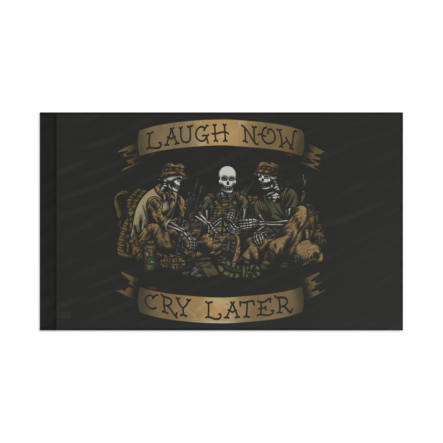 Laugh Now Cry Later Skeletons - Flag