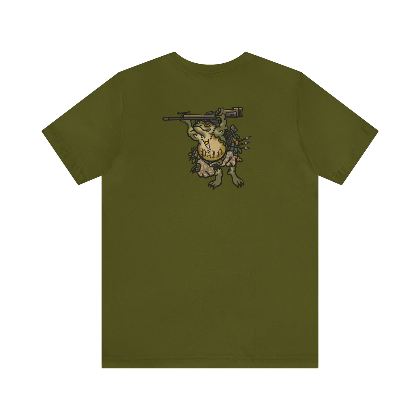 Sniper Rifle Frog - Back Print - Short Sleeve Tee