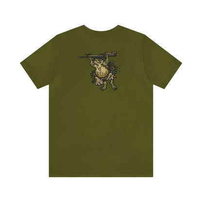 Sniper Rifle Frog - Back Print - Short Sleeve Tee