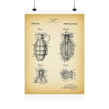 1921 Hand Grenade Patent