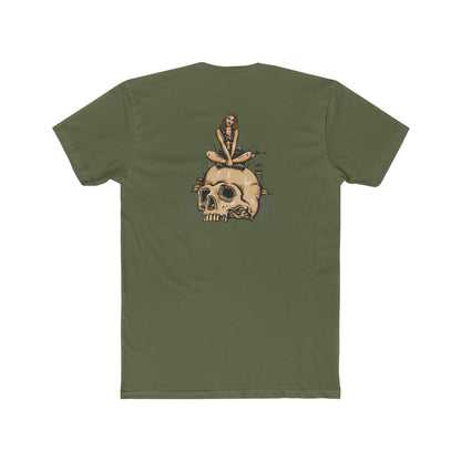 Infantry Vietnam Pin-Up On Skull - Crew Tee
