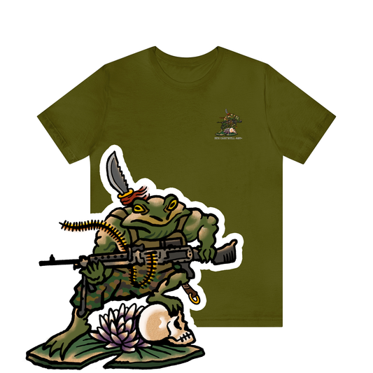 240 Machine Gun Frog - Front Print - Short Sleeve Tee