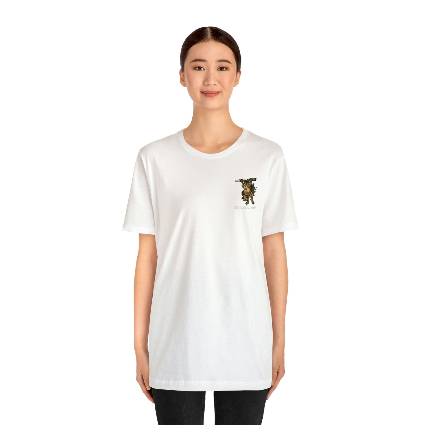 Sniper Rifle Frog - Front Print - Short Sleeve Tee