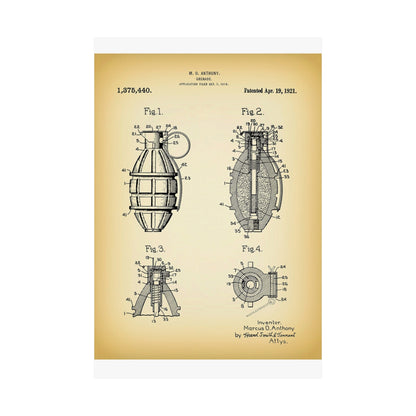 1921 Hand Grenade Patent