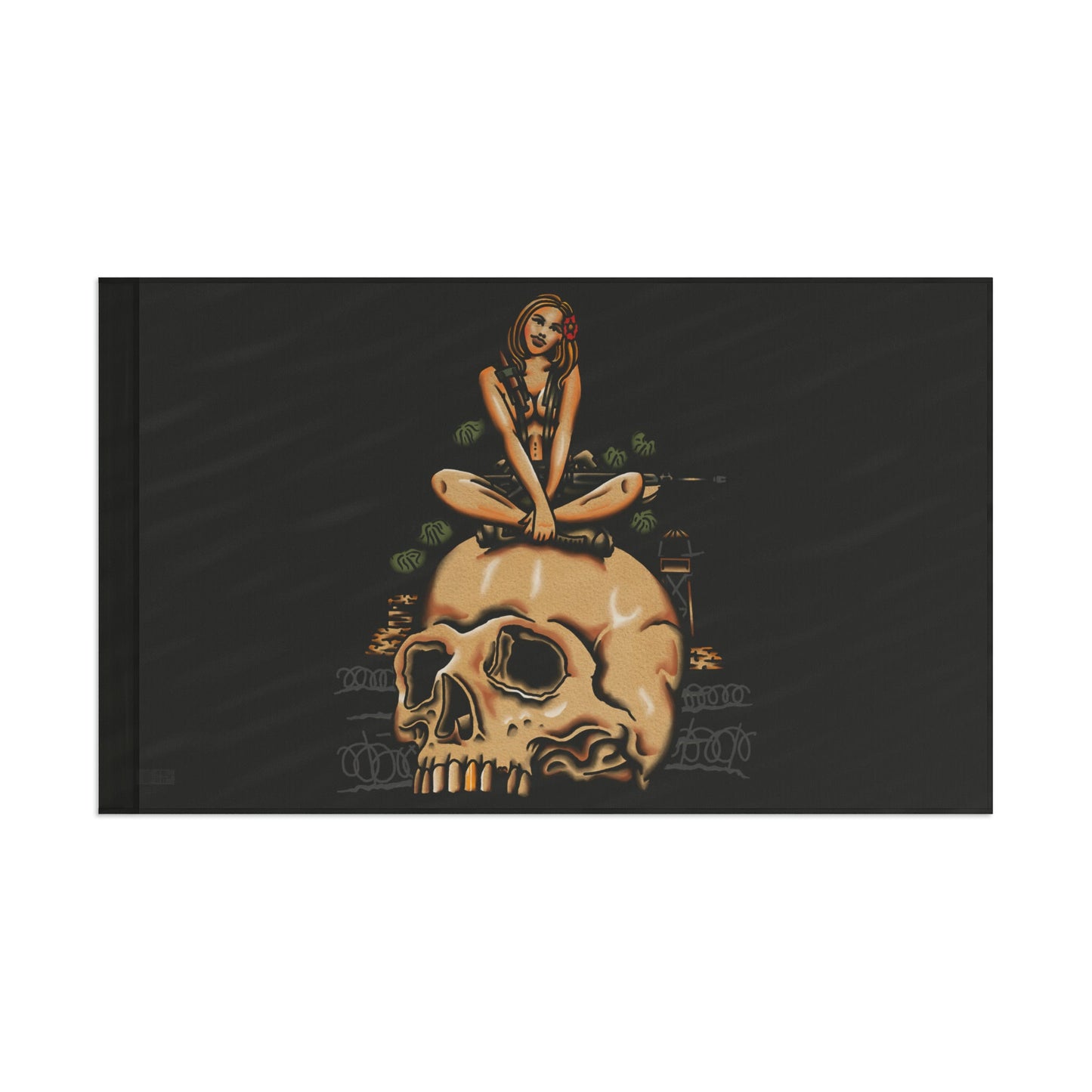 Infantry Vietnam Pin-Up On Skull - Flag