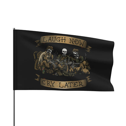 Laugh Now Cry Later Skeletons - Flag