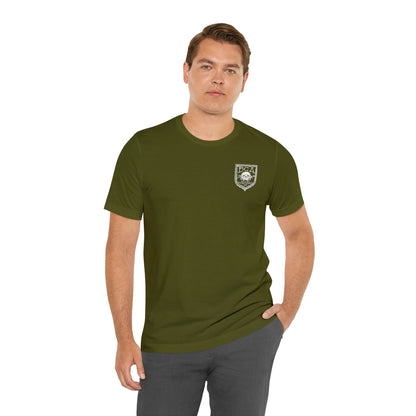 Mechanic Frog With Wrench and M4 - Back Print - Short Sleeve Tee