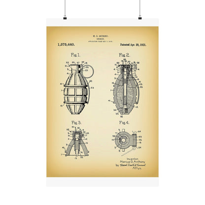 1921 Hand Grenade Patent