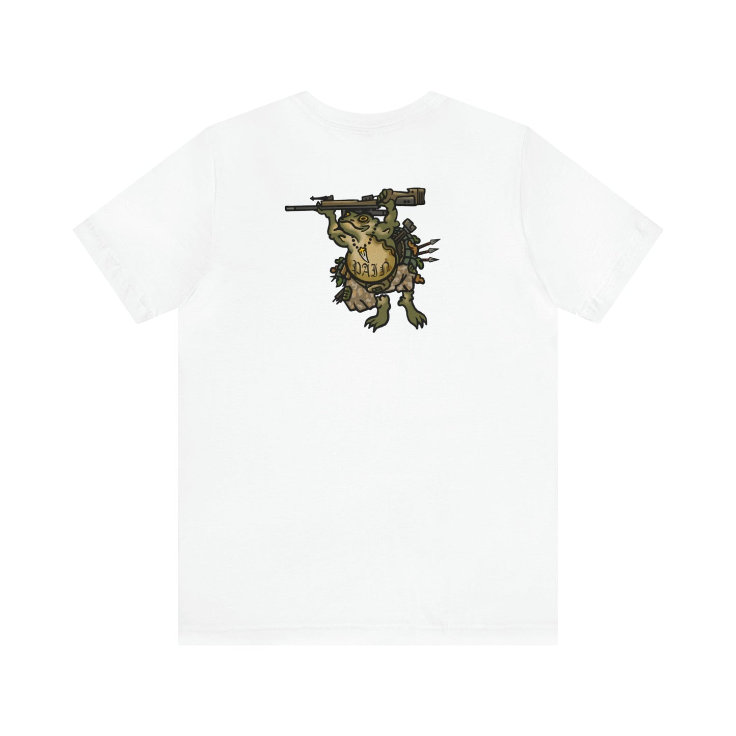 Sniper Rifle Frog - Back Print - Short Sleeve Tee