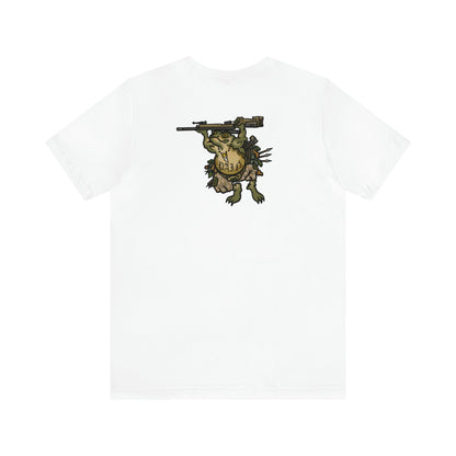 Sniper Rifle Frog - Back Print - Short Sleeve Tee