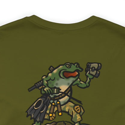Flippers, Binoculars and Radio Frog - Back Print - Short Sleeve Tee