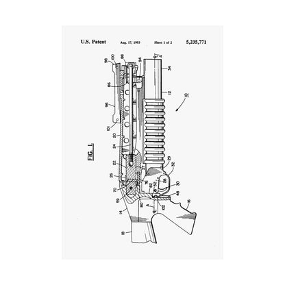 M203 Grenade Launcher Patent Drawing