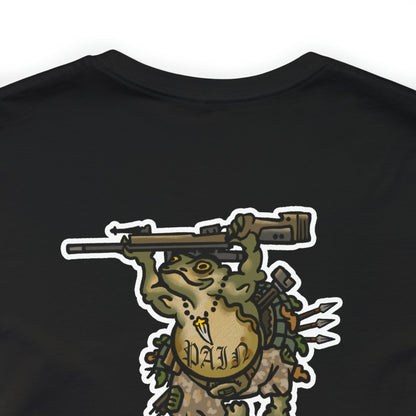 Sniper Rifle Frog - Back Print - Short Sleeve Tee