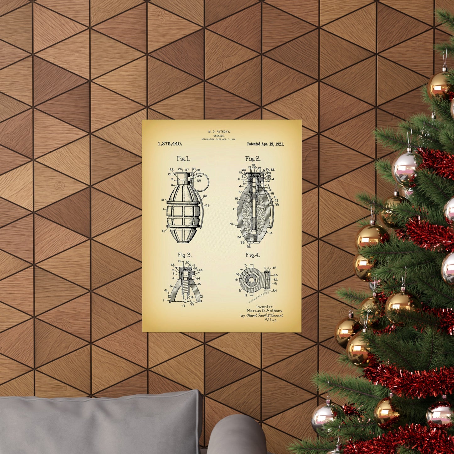 1921 Hand Grenade Patent