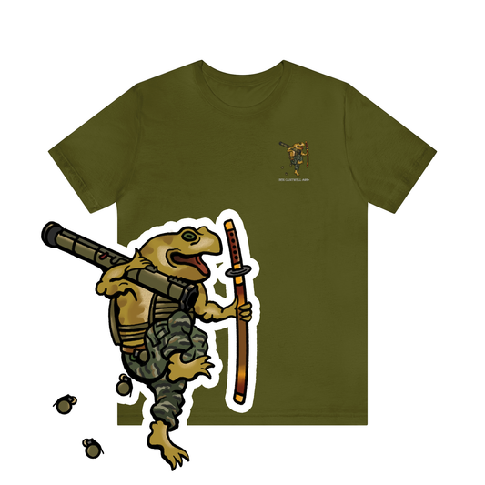 AT4 Rocket and Sword Frog - Front Print - Short Sleeve Tee