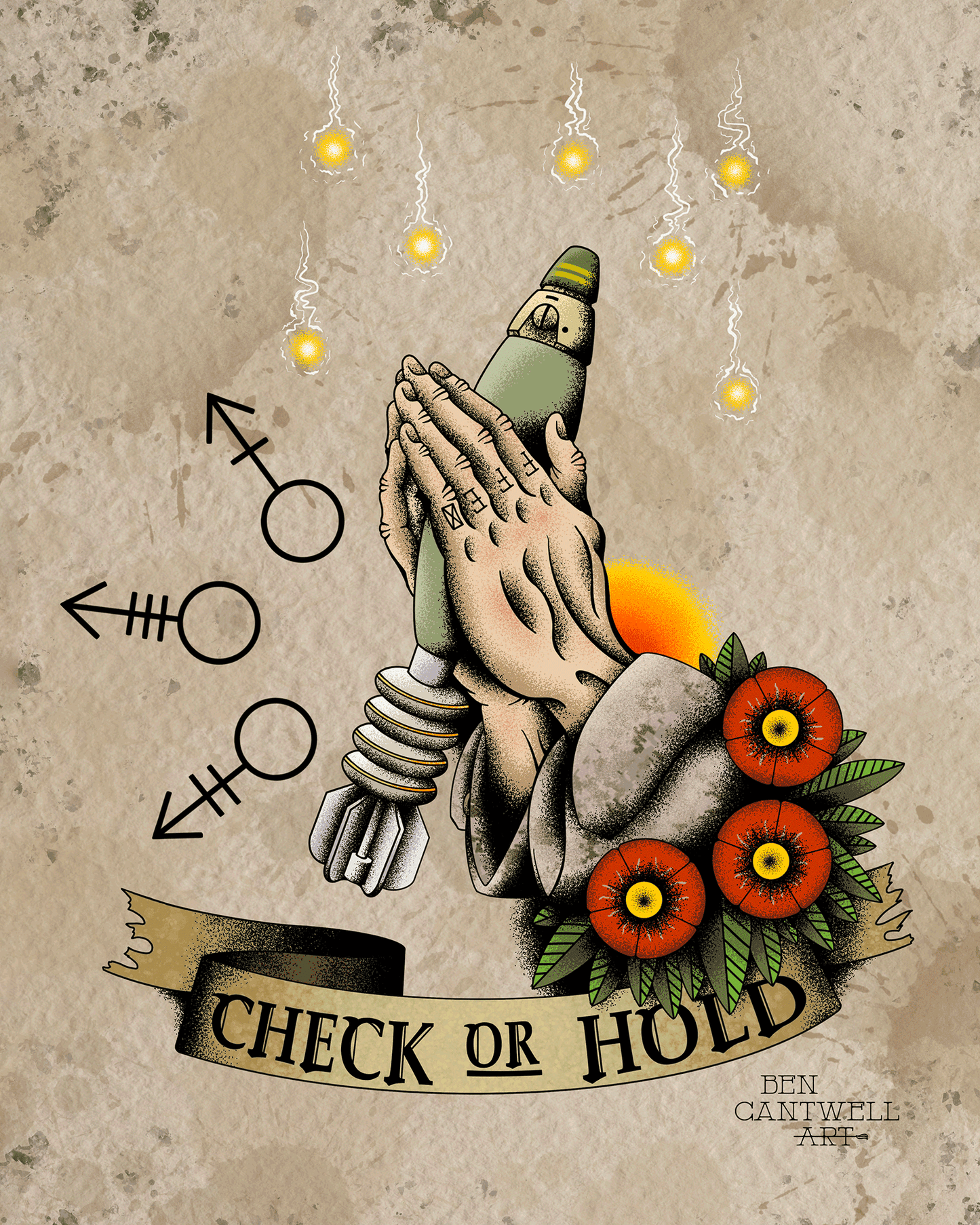 Check or Hold Mortar Prayer Hands