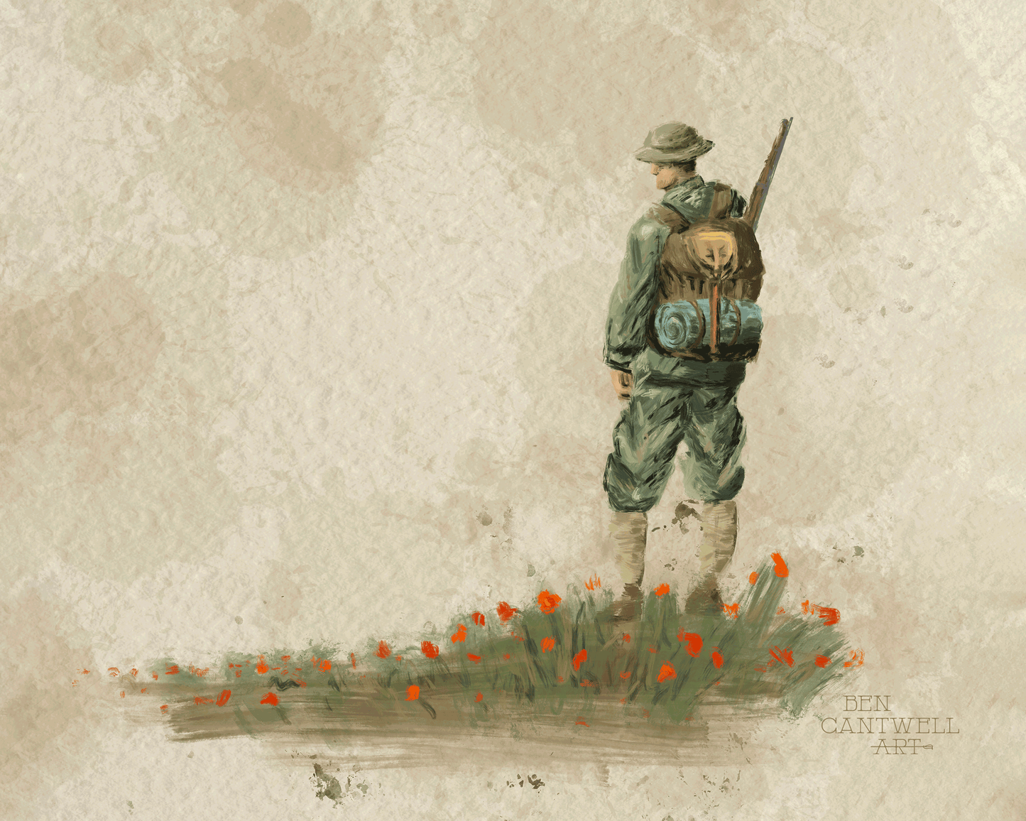 ww1 soldier in poppies
