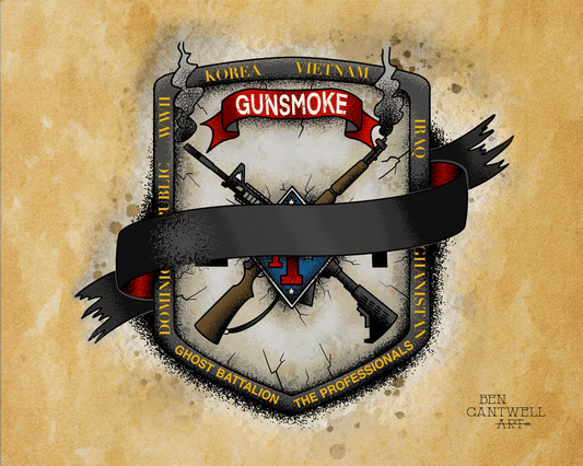 2/1 Gun smoke memorial print