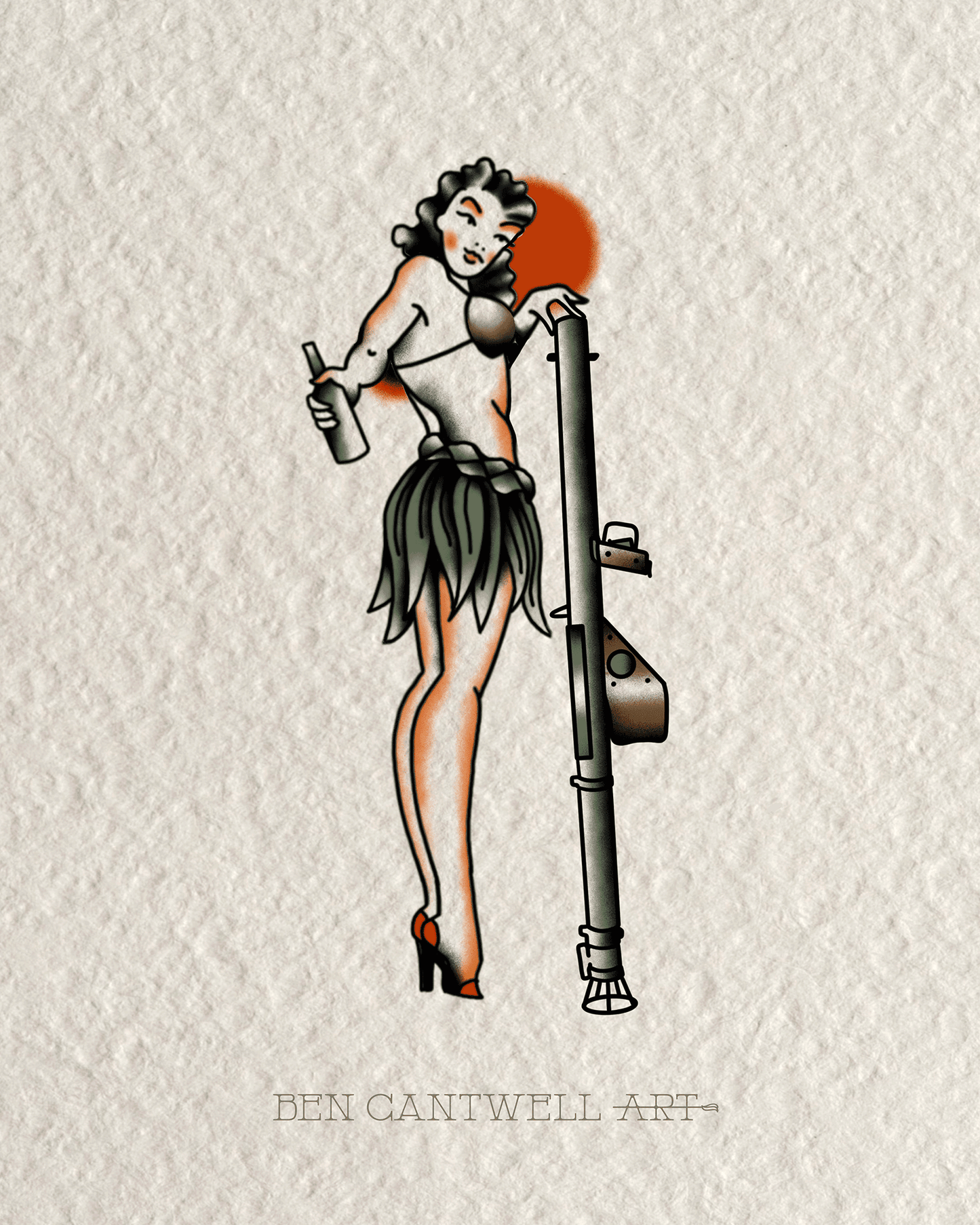 WW2 Pin-Up Girl - Bazooka