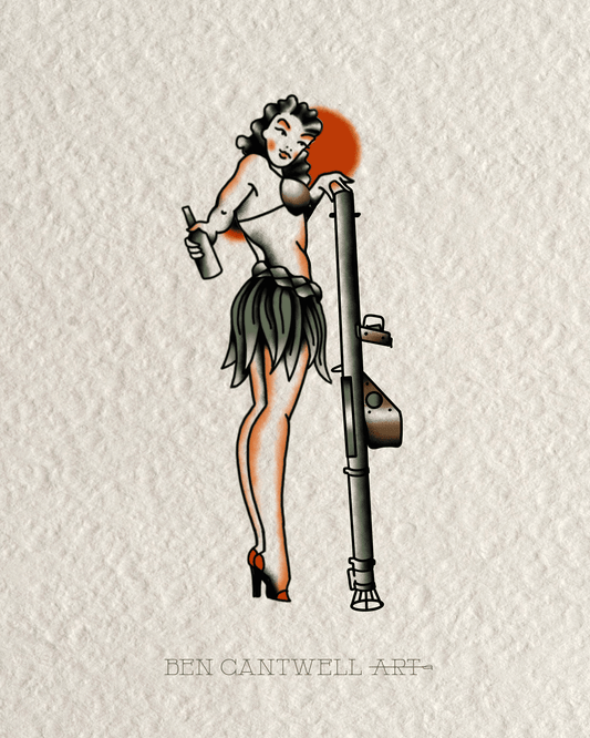 WW2 Pin-Up Girl - Bazooka