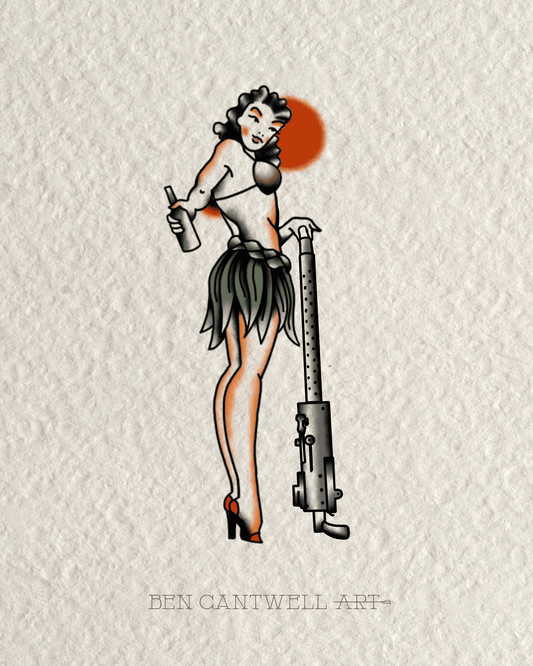 WW2 Pin-Up Girl - .30 Caliber Machine Gun