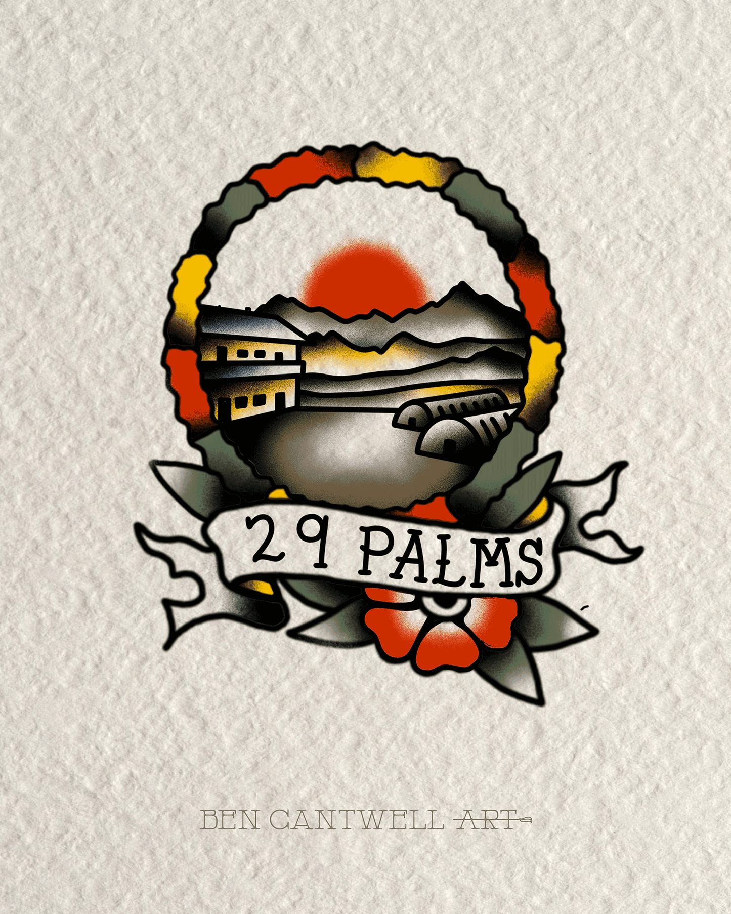Camp 29 Palms Emblem - Encircled by Flowers