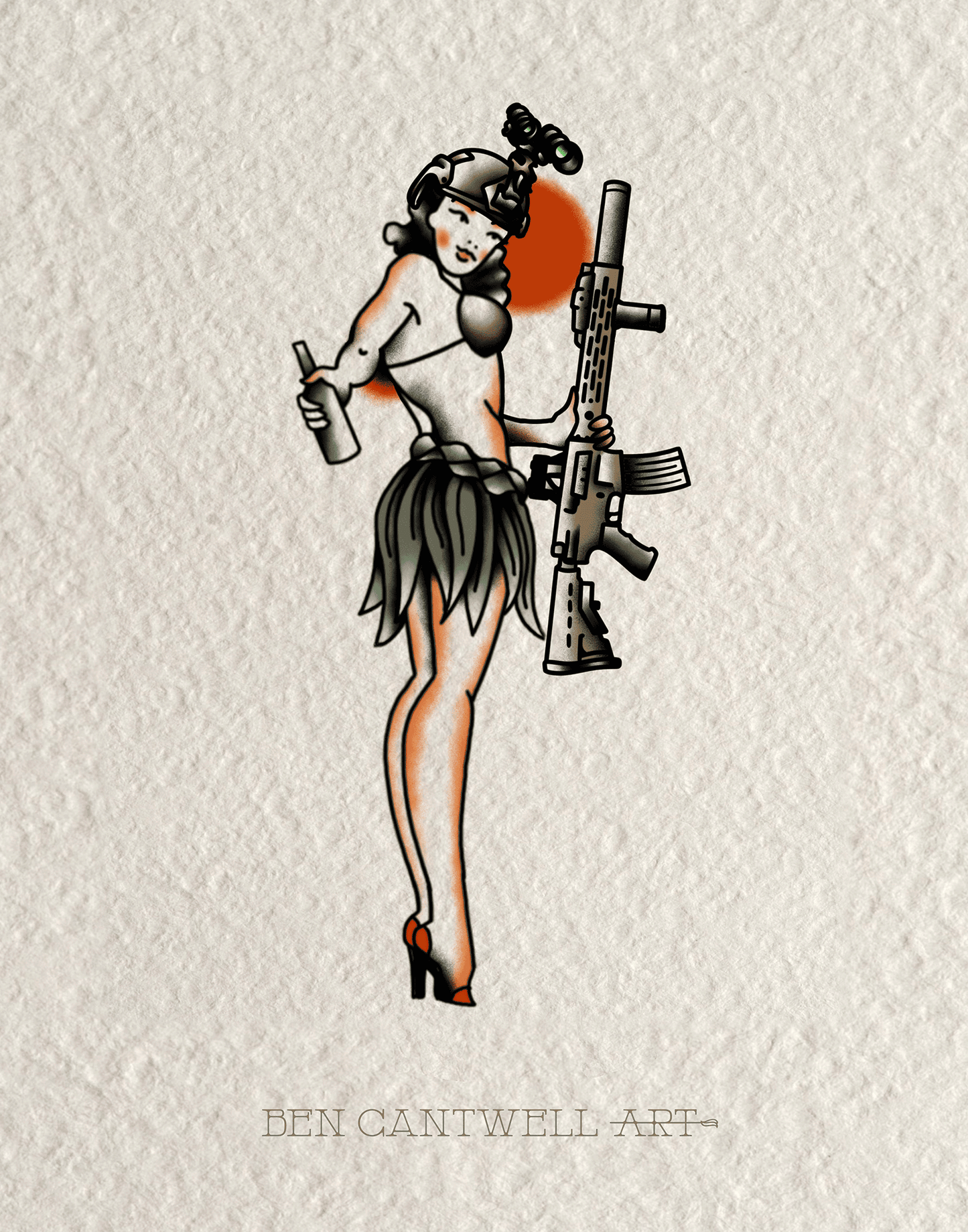 WW2 Pin-Up Girl - Rifle and NVGs