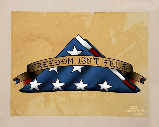 Freedom Isn't Free Folded Flag