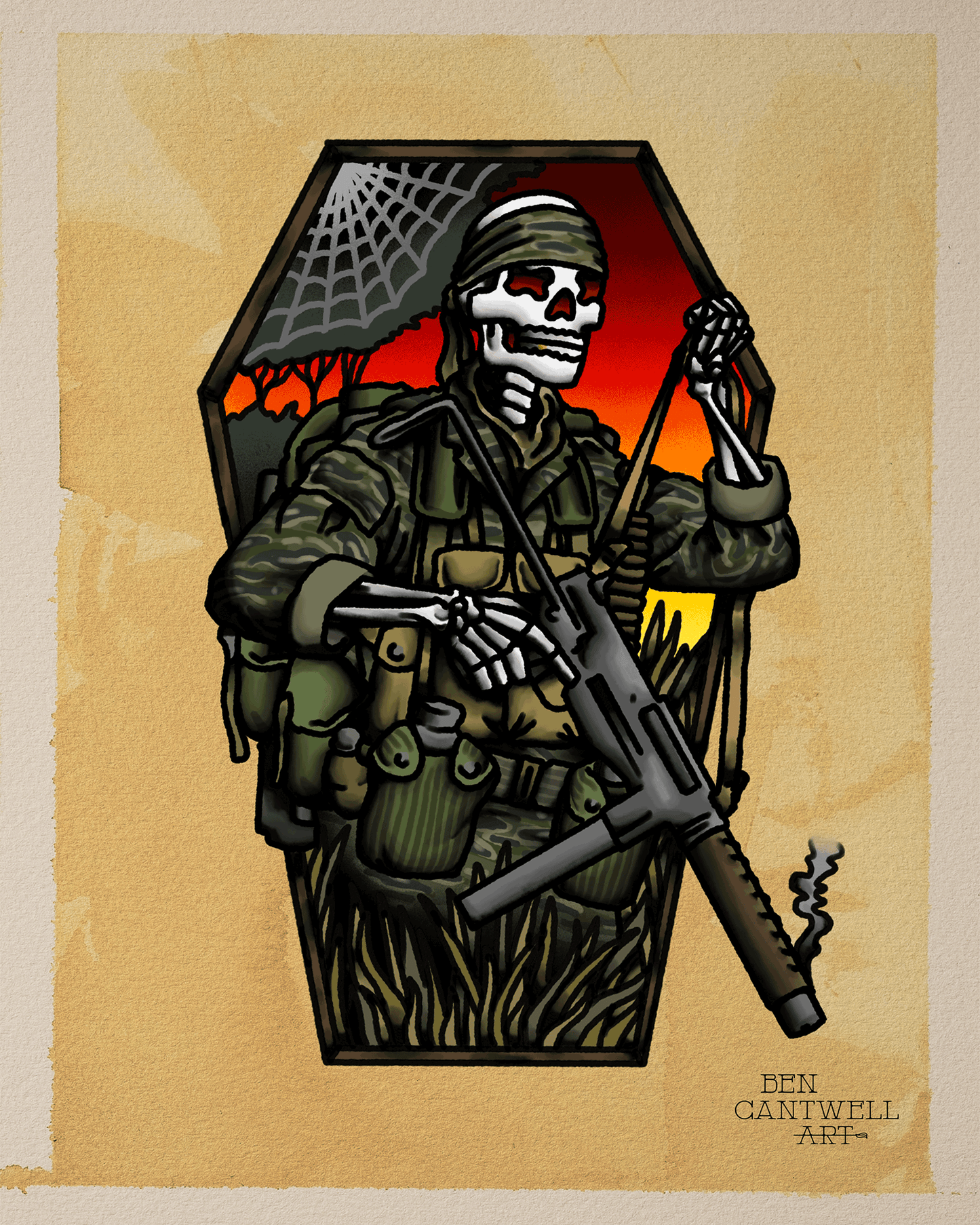 Vietnam Special Forces Coffin Skeleton