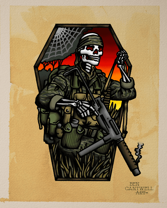 Vietnam Special Forces Coffin Skeleton