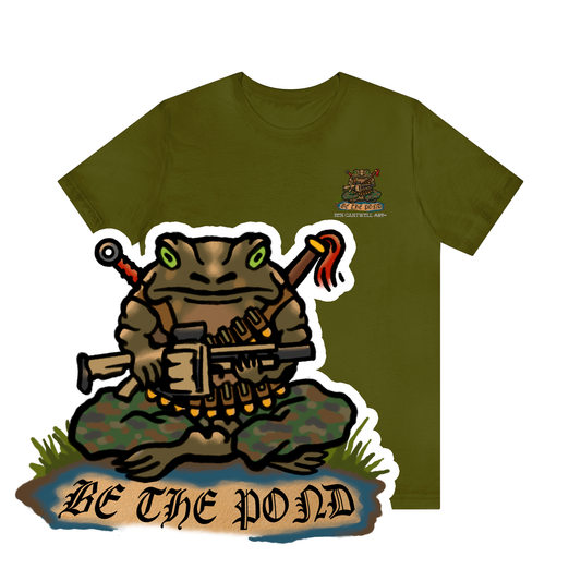Be the Pond Frog with MK32 Grenade Launcher - Front Print - Short Sleeve Tee