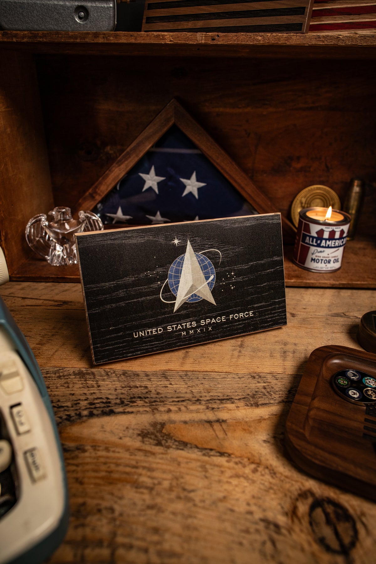 Collective - Space Force Wooden Desk Flag