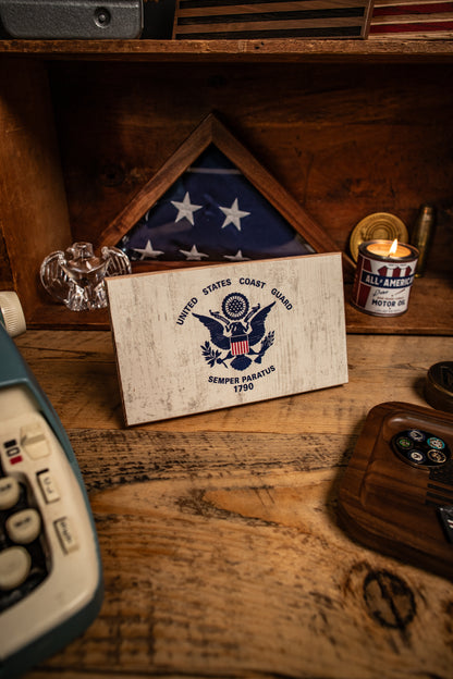Collective - Coast Guard Wooden Desk Flag
