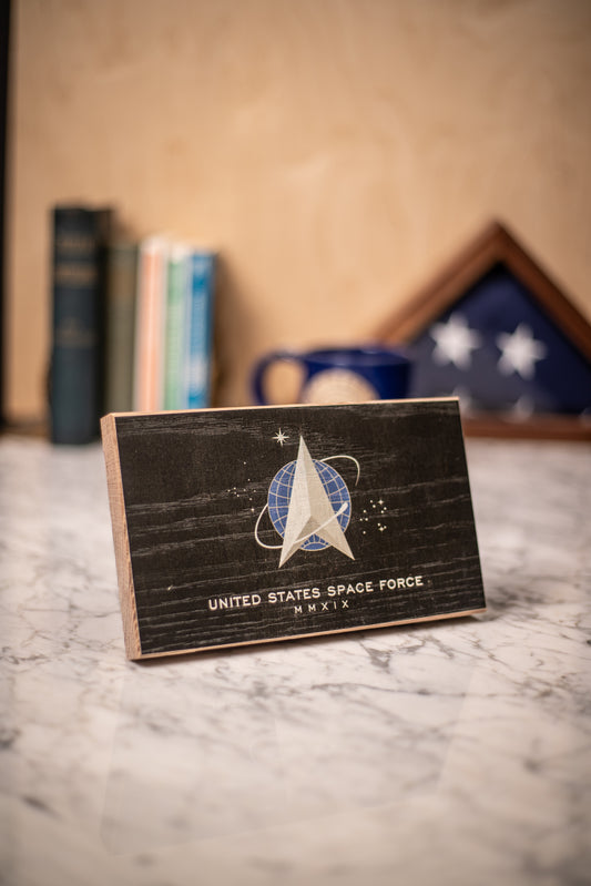 Collective - Space Force Wooden Desk Flag
