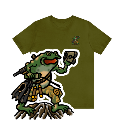 Flippers, Binoculars and Radio Frog - Front Print - Short Sleeve Tee