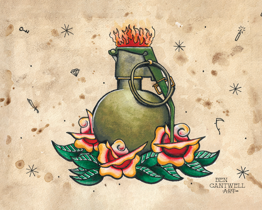 Grenade with flowers