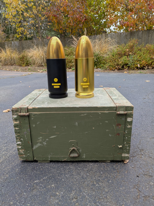 Brass & Black Bullet Speakers