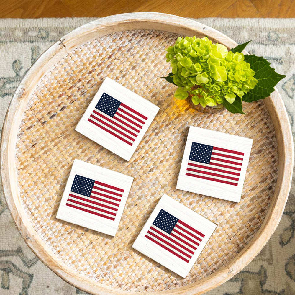 Collective - American Flag Coaster Set