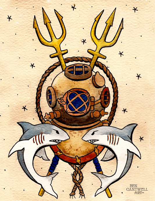 Tattoo Style Diver Bubble