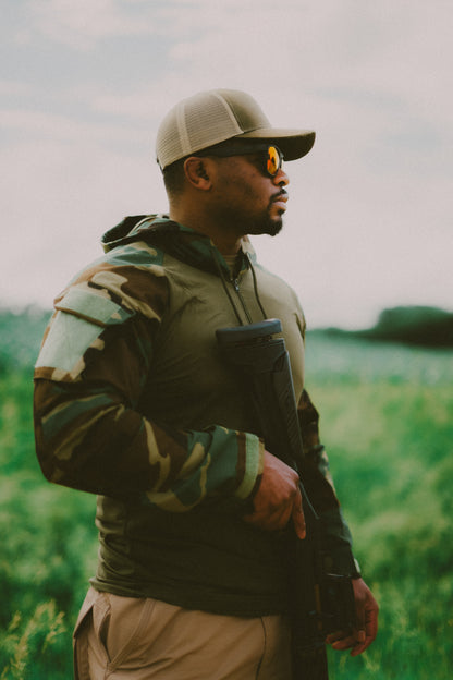 M81 Woodland Green Hooded Combat Shirt