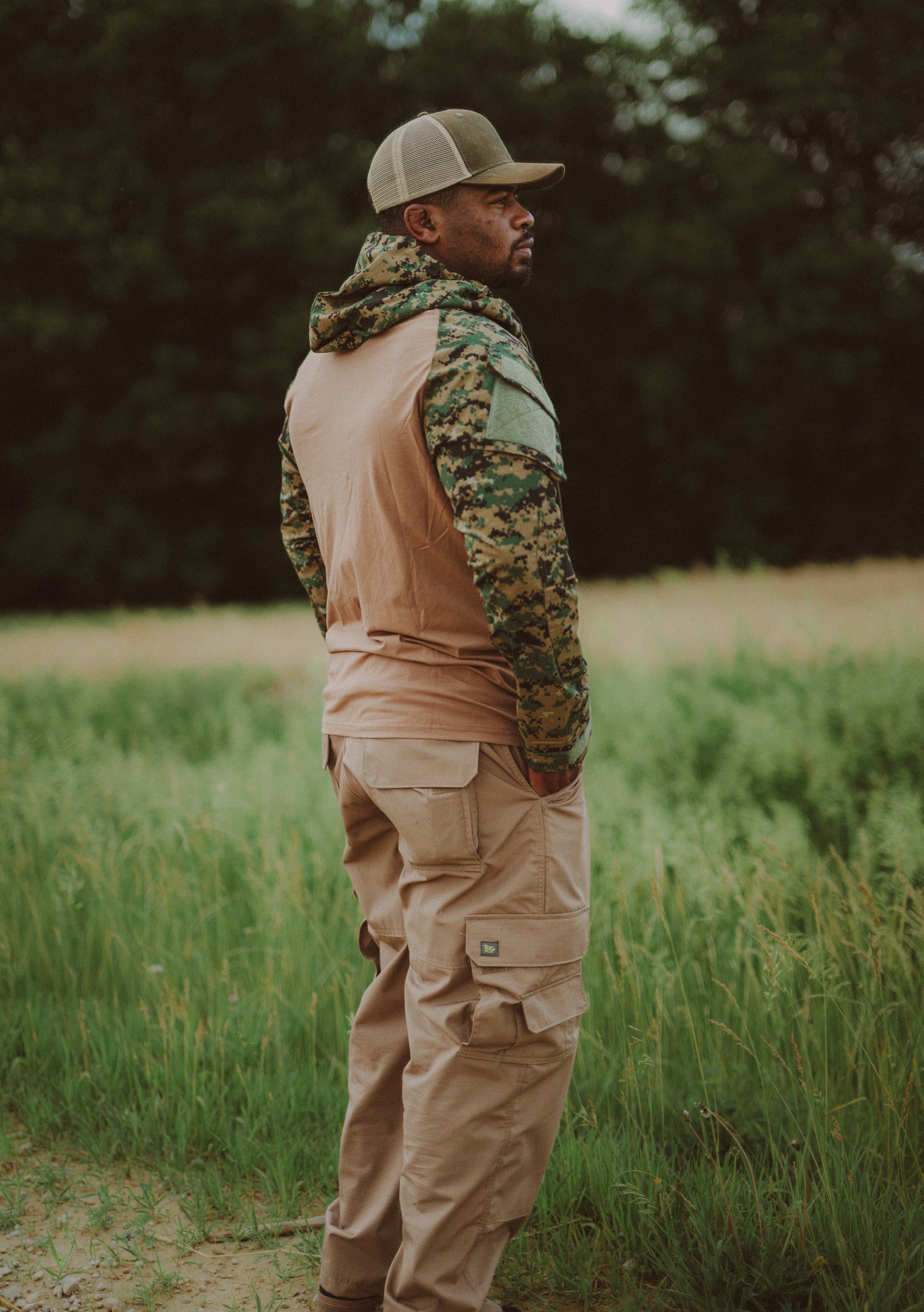 MARPAT Brown Chest Hooded Combat Shirt